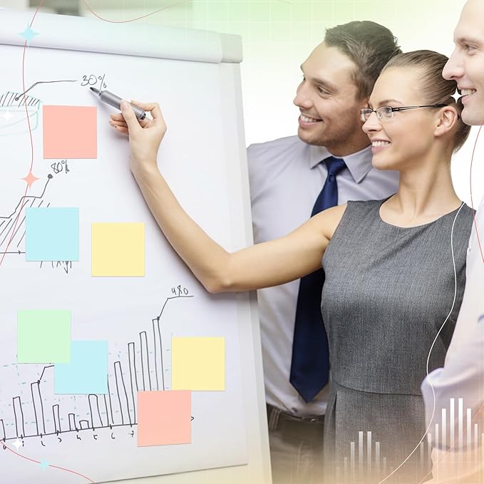 Thenshop 24 Sets Full Adhesive Sticky Notes 3x3 Inches Sticky Notes Adhesive Memo Self-Stick Pads Back to School Supplies Easy to Post for Teacher Coworkers Office 80 Sheets/pad(Colorful,Unlined)