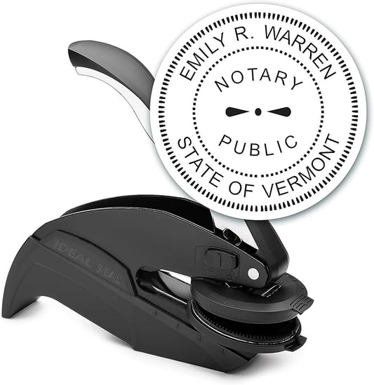 MaxMark Notary Seal Round Embosser for Vermont State - Includes Gold Burst Seal Labels (50 Count)