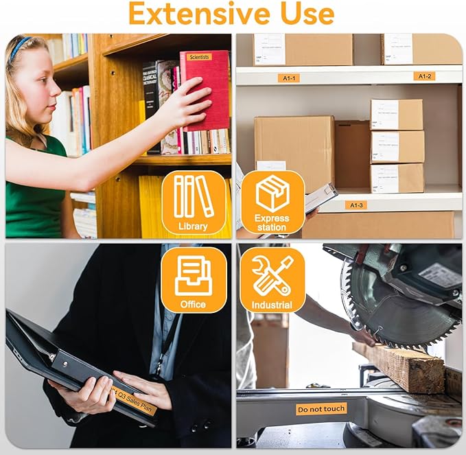 18mm Label Tape Orange Replace for Brother TZe-B41 3/4" (0.7") TZe TZ Tape Laminated 18mm Compatible with Brother P Touch PTD400 PTD410 PTD600 PT2730, TZeB41 Black on Fluorescent Orange