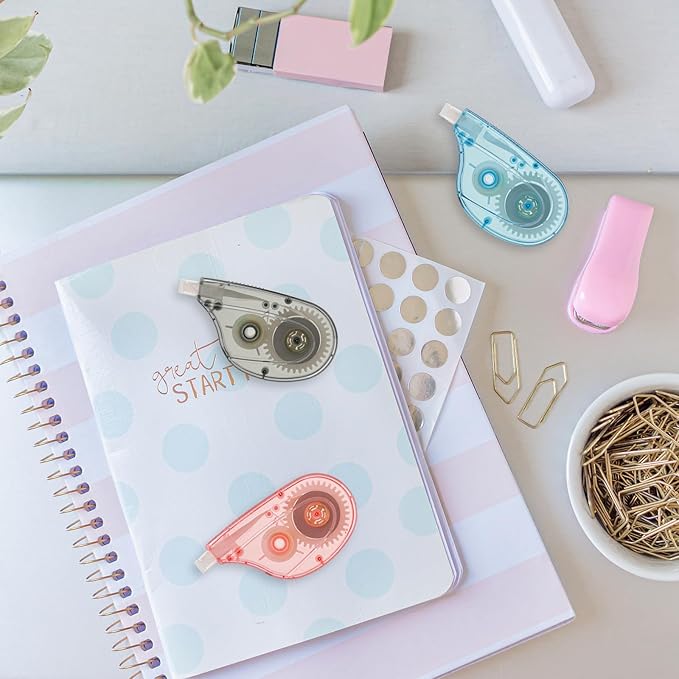 White Correction Tape Whiteout Correction Tape - Easy to Use, Instant Correct Wrong Writing at Anytime, Writing Supplies for Office and School - 12 Packs