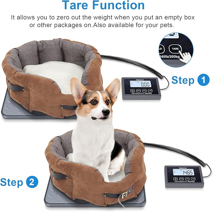 THINKSCALE Digital Shipping Postal Scale, 440 lb/1oz High Accuracy Postage Scale, Hold/Tare Function, Lightweight Scale for Packages/Luggage/Warehouse/Home, Commercial Weight Scale, Battery&AC Adapter