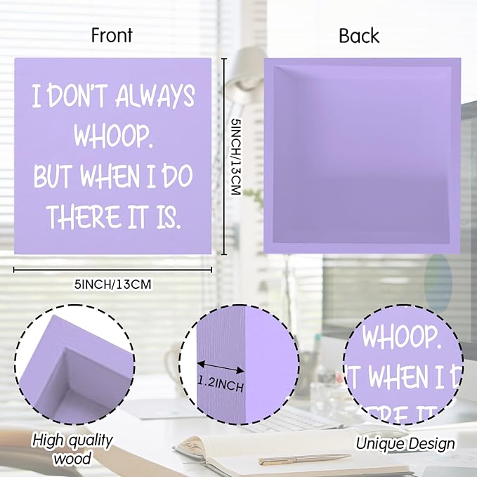 Purple Funny Quotes Office Supplies Accessories Cubicle Decorations Purple Office Decor for Women Desk - Gifts for Coworker Friends Female Funny Home & Bathroom Sign Decorations