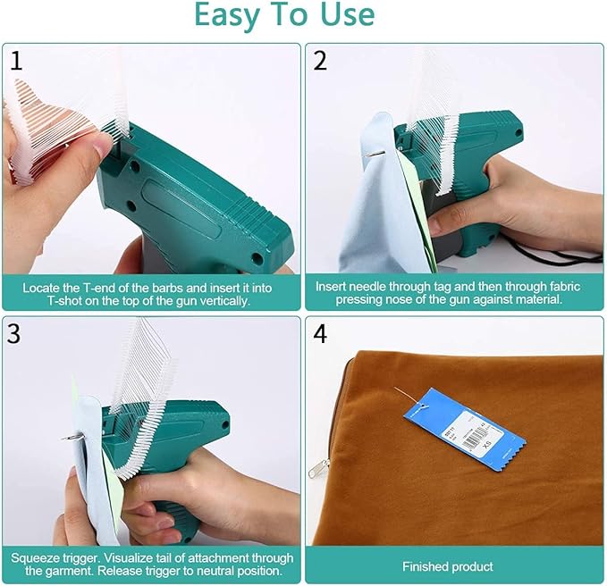 Price Tagging Gun for Clothing,(Not Stitch Gun) Standard Retail Price Tag Attacher Gun Kit for Clothes Labeler with 6 Needles & 2000pcs 2" Barbs Fasteners & Organizer Bag for Store Warehouse Yard Sale
