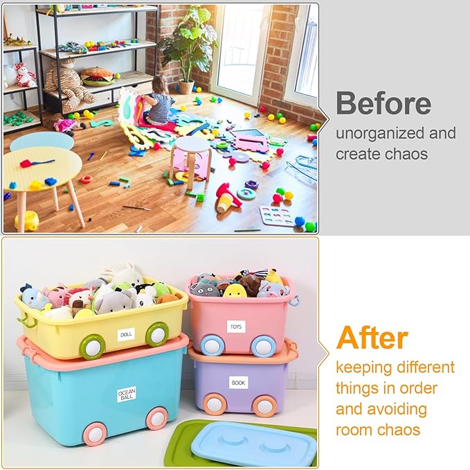 Joyberg Storage Box Labels, 420 Pcs, 2''x4'', Removable, Tear-Resistant, No Residue, for Bottles, Jars, School, Home, Business Organizing
