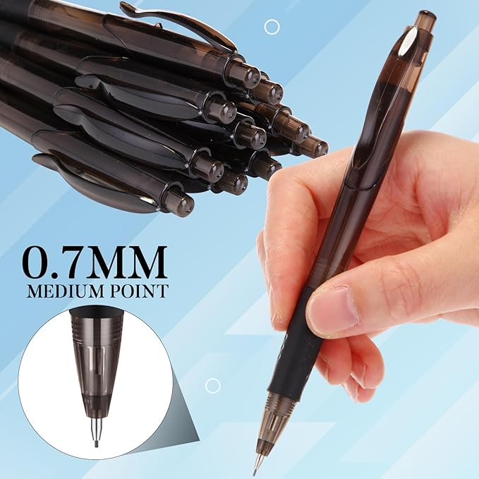 240 Pcs 0.7mm Mechanical Pencils Bulk Set Include 120 Black Mechanical Pencil 120 HB Lead Refills for Art Office Classroom School Student Writing Drawing Sketching Supplies