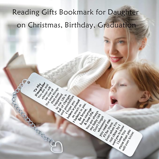 Daughter Birthday Gifts to My Daughter Christmas Bookmark Gifts for Her Inspirational 16th 18th 21st Birthday Gifts for Teen Girls Stepdaughter Back to School Graduation Stocking Stuffers
