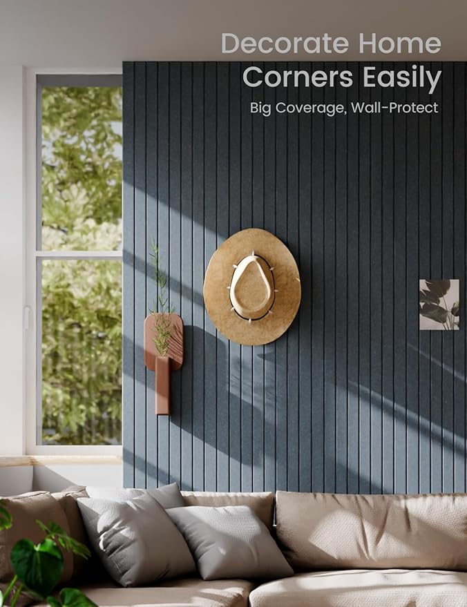 Large Felt Bulletin Board 36" x 24" Cork Board Alternative-6 Pack with 40 Safe Removable Adhesive Tabs, Cork Boards for Walls for Home Office Classroom Pin Board - Deep Charcoal Blue