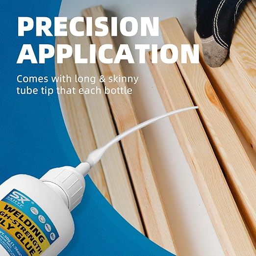 SXhyf Welding High-Strength Oily Glue - 4 Packs Ceramic Glue, Super Glue for Porcelain and Pottery Repair, Glass, Metal, Plastic, Wood, Leather, Crafts, Tile, Rubber and More, 3.52 oz (200 Gram)