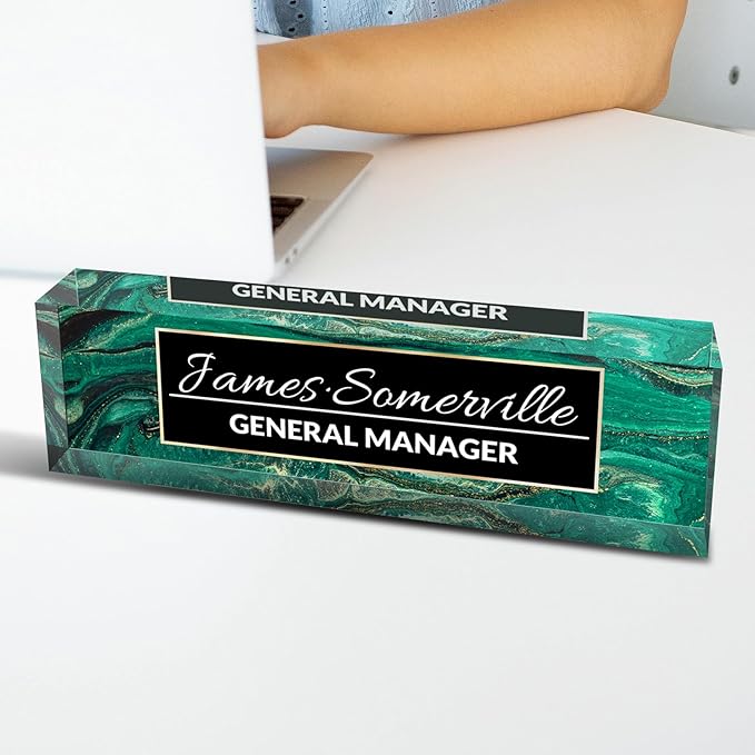 Desk Name Plate Personalized, Custom Name Plate for Desk, Acrylic Desktop Accessories, Office Gift & Decor for Women Men, Teacher Nurse Boss Employee Appreciation Gifts