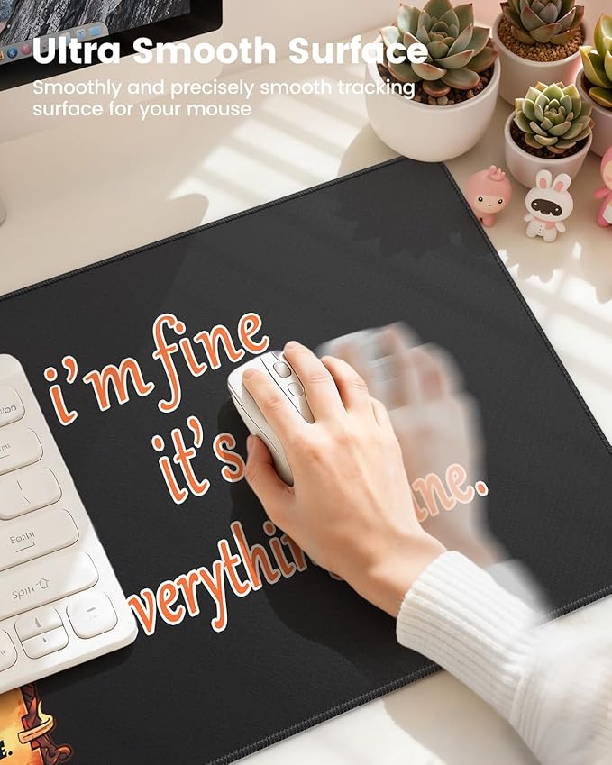 HAOCOO Memory Foam Ergonomic Keyboard Wrist Rest with Mouse Pad Wrist Support, Stitched Edges Large Gaming Desk Mat with Coaster 4-in-1 Set, Non-Slip Base Desk Protector Mat for Office Supplies