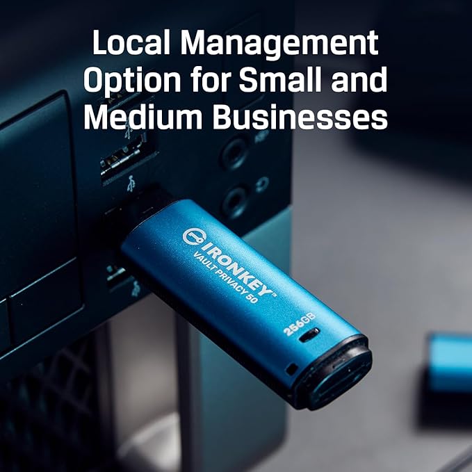 Kingston Ironkey Vault Privacy 50 USB-A 512GB Encrypted Flash Drive | FIPS 197 Certified | XTS-AES 256-bit | BadUSB and Brute Force Protection | Mult-Password Option | IKVP50/512GB