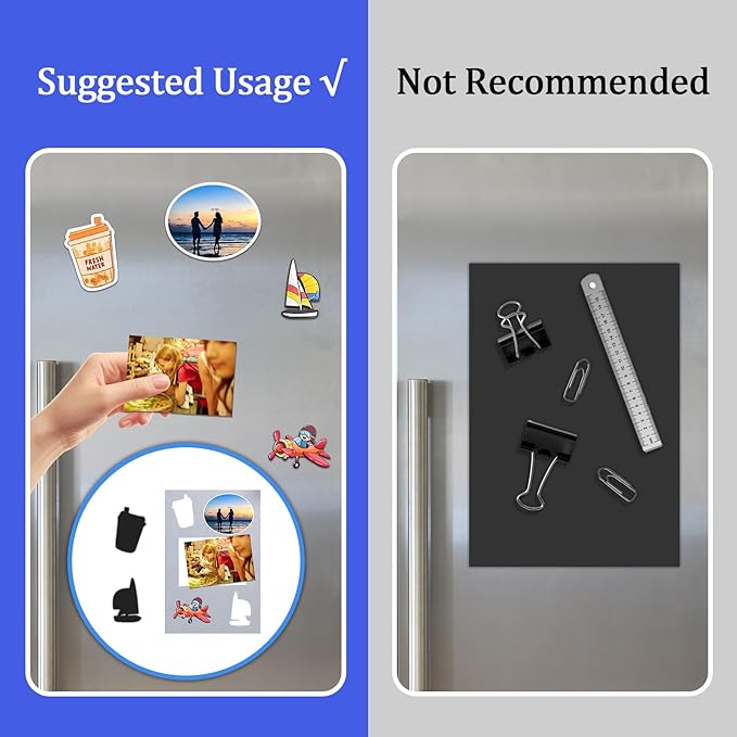 Magnetic Self Adhesive Sheets-8”x 10”,12 Pack Cuttable Picture and Photo Adhesive Magnet,Sticky Magnet Sheets for Craft Magnets,stickers