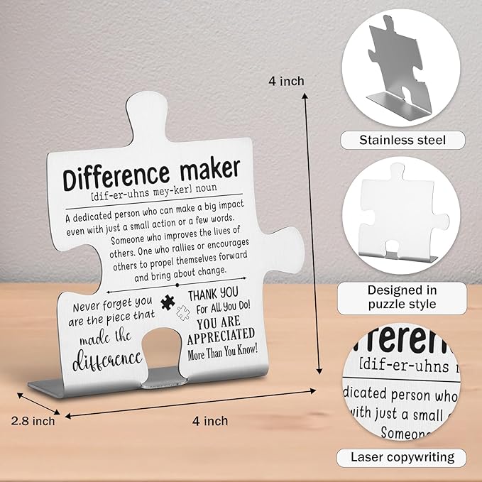 Thank You Appreciation Gifts for Coworkers, Boss, Women, Men, Nurse, Mentor Teacher. Going Away Gift Retirement Gift for Employee, Inspirational Motivational Quote Decorative Signs Plaques WDD3