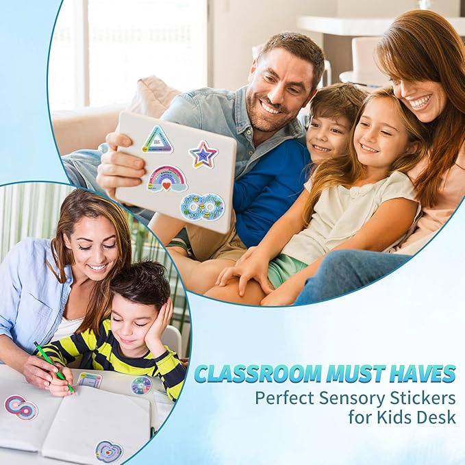 72 Pcs Sensory Strips Set – Anxiety Sticker Kit with Different Textures, 2 Textured Surface Tactile Stickers for Teens & Adults – Stress Relief Classroom Must Haves, Anxiety Relief Items