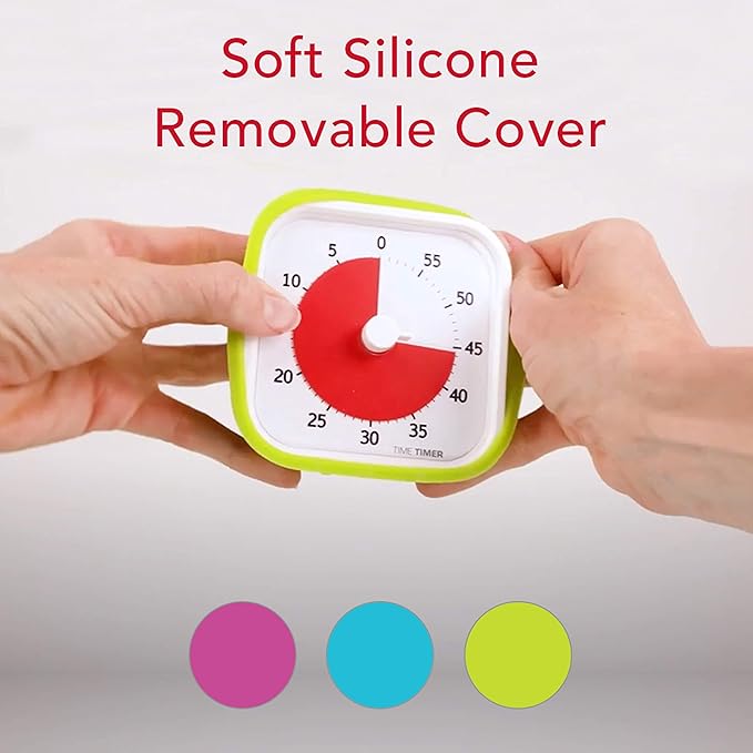 TIME TIMER Soft Silicone Removable Cover - Compatible with MOD Visual Timer - for Classroom Learning, Elementary Teachers Desk Clock, Homeschool Study Tool and Office Meetings (Berry)