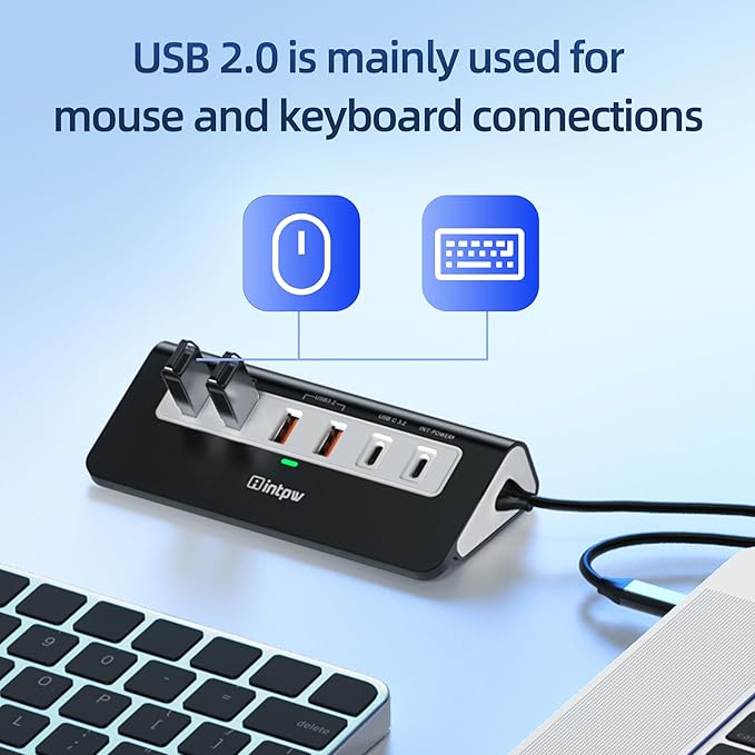 USB C Hub 10Gbps, 9-in-1 USB C Docking station with 4K@60Hz HDMI, Type-C & 2 Type-A 3.2, 2 USB-A 2.0, PD 100W, SD/TF Port, Black Aluminum USB Hub for Laptop, iPhone 16/15 Series, MacBook Air/Pro