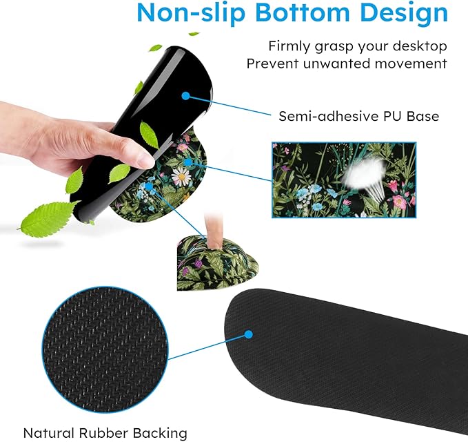 iCasso Large Mouse Pad, Mouse Pad Wrist Support Set,4in1 XXL Large Mousepad + Keyboard Wrist Rest+Mouse Wrist Rest+Coaster Set with Ergonomic Design for Home Office Table Computer-Weeds