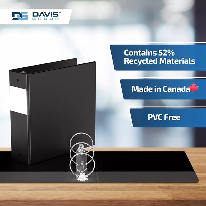 Premium Economy 6-Pack 3-Ring Binders for School or Office, Round-Ring Binders, 3 Inch, Black