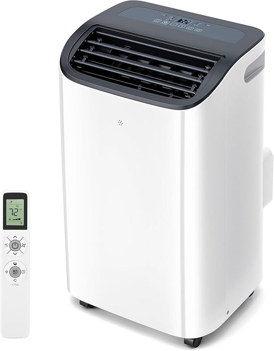 EUHOMY 12000 BTU Portable Air Conditioners - 2025 Upgraded Air Conditioner Portable for Rooms up to 550 Sq.Ft, Quiet AC Unit with Smart Sleep Mode, 24H Timer, Remote, 3-in-1 Air Cooler for Family