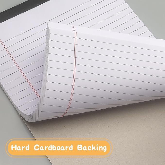 ZZTX Legal Pads 8.5 x 11 Inch White Writing Notepad, Lined Writing Pads for Work Office School, 50 Sheets Per Pad, A4, 1 Pack