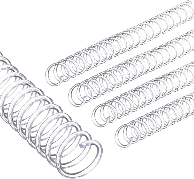 PATIKIL 20mm(3/4") Plastic Spiral Binding Coils, 20 Pcs Binding Spirals 170 Sheet Capacity 4:1 Pitch Binding Spirals for Binding Paper Sheets, Transparent