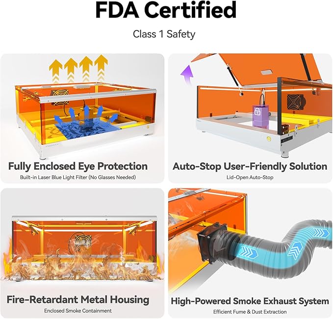 TOOCAA 10W Laser Cutter and Engraver Machine 22" x 22" Bed Size with 5 in 1 Rotary Roller Set,Smart Camera,Air Assist,Honeycomb Panel, Lazer Engraving Machines for Tumblers Wood Metal Acrylic Leather