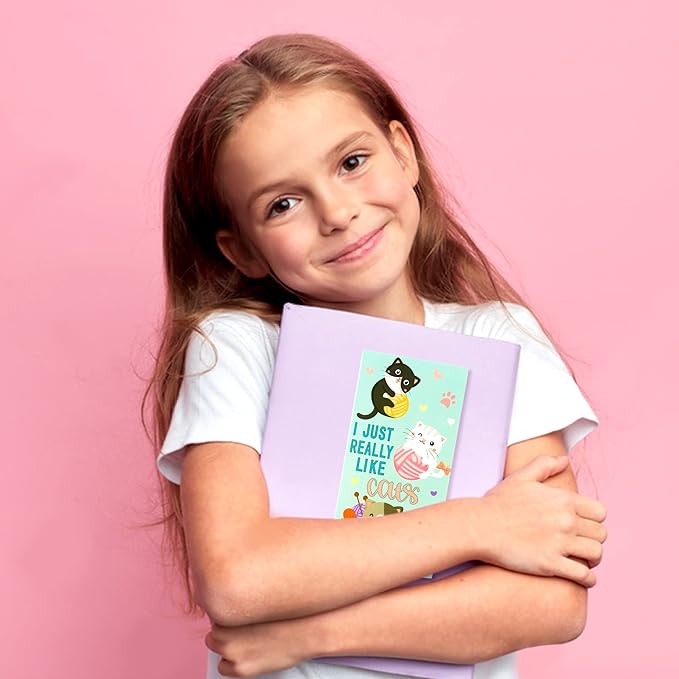 Xqumoi I Just Really Like Cat Sticky Notes Set, 550 Sheets, Cute Cat and Paw Shaped Self-Stick Notes Pads Animal Divider Tabs Bundle Writing Memo Pads Back to School Office Supplies Small Gift