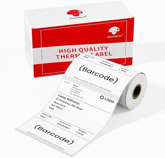 80PCs Phomemo Thermal Labels, 3.3 x 4 Shipping Label Compatible with 241-BT, M421 Label Printer