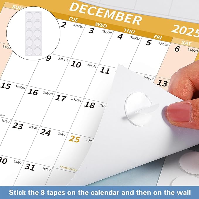 2025-2026 Wall Calendar 34.8" x 22.8" Large Vertical Yearly Wall Hanging Calenda with Julian Date from July 2025 to June 2026 Thick Paper Calendar 12 Month Annual Planner for Office Fridge(Colorful)