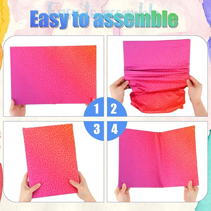 Yexiya 6 Pcs Stretchable Book Cover Jumbo Fabric Book Covers Colorful Pattern Book Protector Washable Reusable Protective Textbook Cover for Hardcover Textbooks up to 9 x 11 in (Funny Pattern)