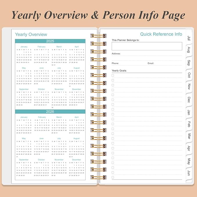 2026 Pocket Planner/Calendar - 2026 Planner from January 2026 - December 2026, Planner 2026 with 12 Tabs, Twin-Wire Binding, Inner Pocket, 3.75" x 6.75, Rose Leaf