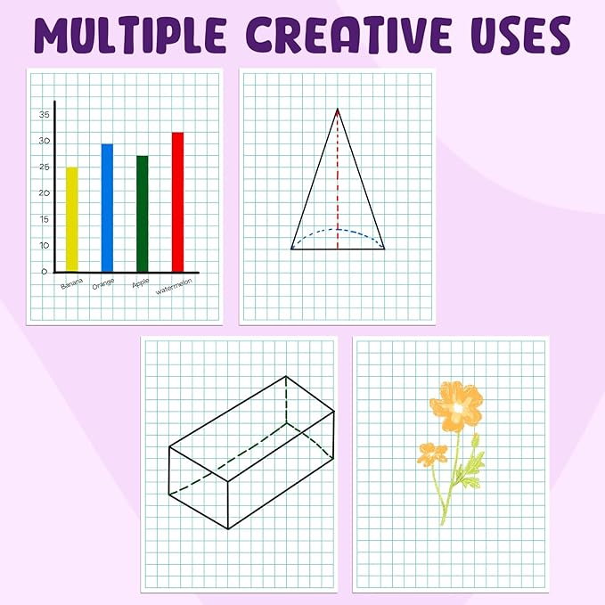 KIKIGOAL 21.5"x17" Magnetic Draw and Write Paper,Dry Erase Handwriting Lined Paper for Classroom Whiteboard, Writing Chart Page Teacher Must Have Homeschool Teaching Supplies (Graph)