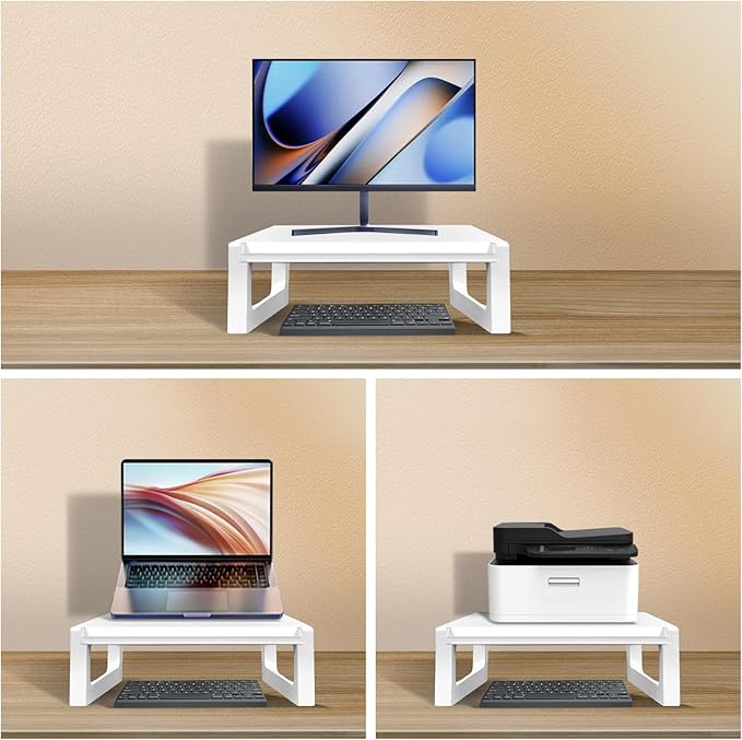 Monitor Stand Riser – 16-Inch Computer Monitor Stand with Multifunctional Slot, Multi-Purpose Desktop Storage for Laptop, Printer, TV