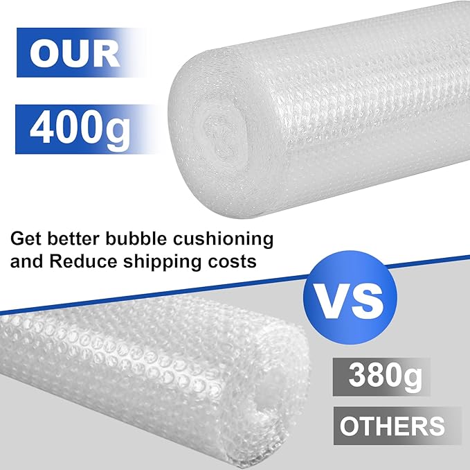12 inch x 72ft - 2 Pack Total Small Thin Bubble Cushioning Wrap for Extra Protection Packaging Mailers, Nylon Wrap Rolls Moving Cushioning Supplies for Moving & Shipping, Perforated Every 12”