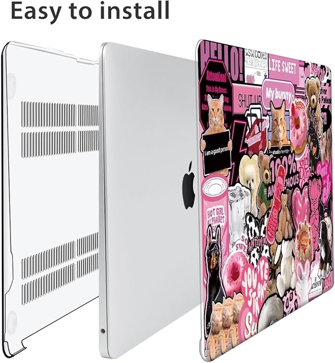 for MacBook Air 13 inch Case 2018 2019 2020 2021 2022 Release A2337 M1 A2179 A1932 Retina Display & Touch ID, Plastic Hard Shell Case +Keyboard Cover+Screen Protector+Webcam Cover, Puzzle