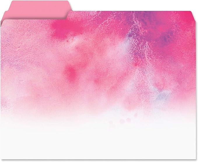 Current Brushstrokes File Folders Value Pack - Bulk Set of 24, 6 Pretty Decorative Designs, 1/3 Cut Tabs, Heavy-Duty Paper Stock, Office Supplies for Home & Work, 9-½” x 11-¾” Letter Size
