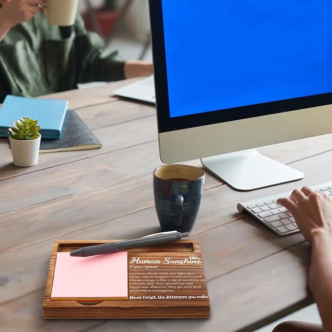 Human Sunshine Gifts for Women, Coworker Leaving, Human Sunshine Sticky Note Holder, Thank You Appreciation Gifts Friends Women Men Coworkers Self-Stick Note Pad Holders GAA50