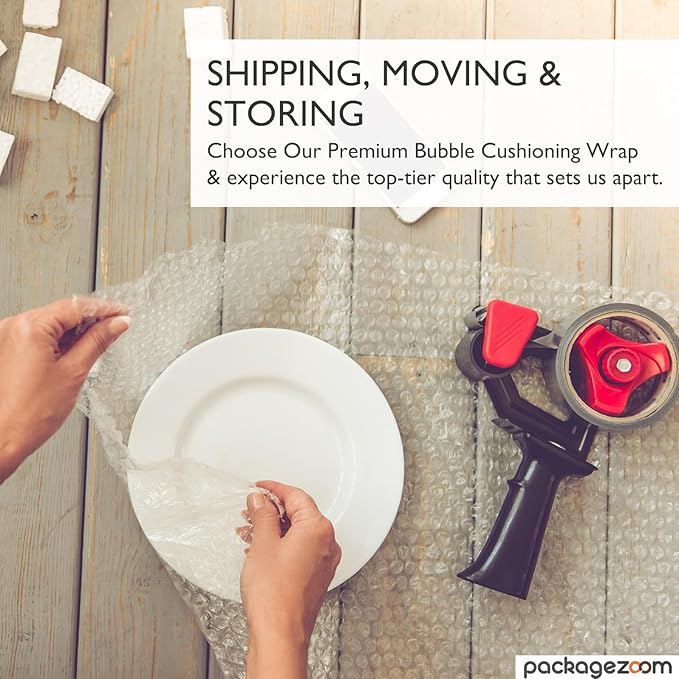 12 inch x 20 ft Bubble Cushioning Wrap, Perforated Every 12" Protective Packing Moving & Shipping Supplies for Boxes & Fragile Items