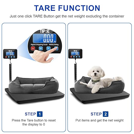 Digital Shipping Postal Scale 440lb/0.5oz Accuracy! Lightweight Carbon Fibre Commercial Weight Scale for Package, Small Business, Mail, Warehouse, Home, Luggage, Battery&Charging Cable Included