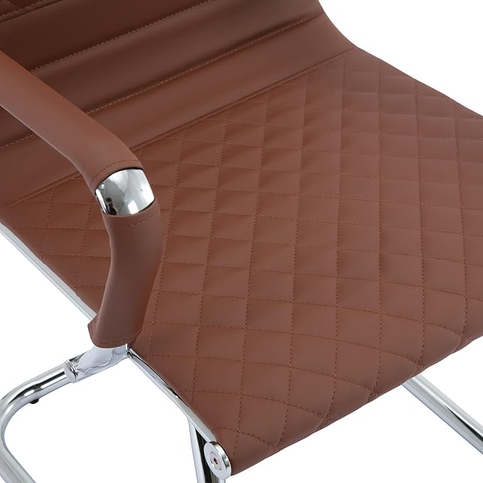 Office Guest Chairs - Reception & Waiting Room Set of 8 with Mid Back, Modern PU Leather Desk Chairs