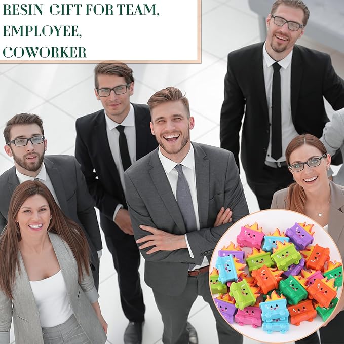 24 Set Resin Dumpster Trash Shape with Fire Gift Team Employee Appreciation Gift Emotional Desk Accessories for Staff Teacher Office Coworker Nurse Medical Volunteer Favor (Classic Color)