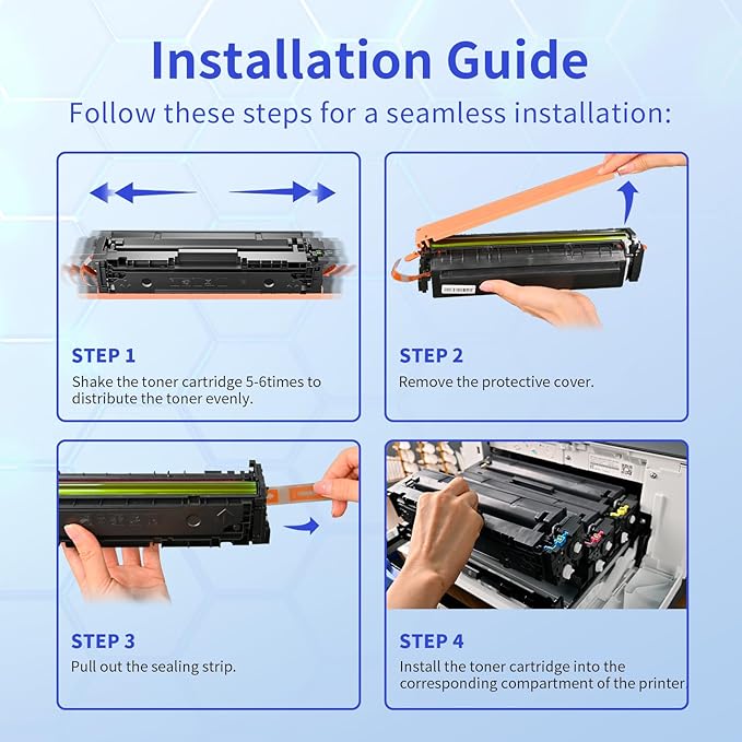 218X Toner Cartridges 4 Pack High Yield (with Chip) Compatible Replacement for HP 218X 218A for Color Laserjet Pro 3201dw MFP 3301fdw 3301cdw 3301sdw Printer Ink W2180X W2180A (BCMY, 4-Pack)