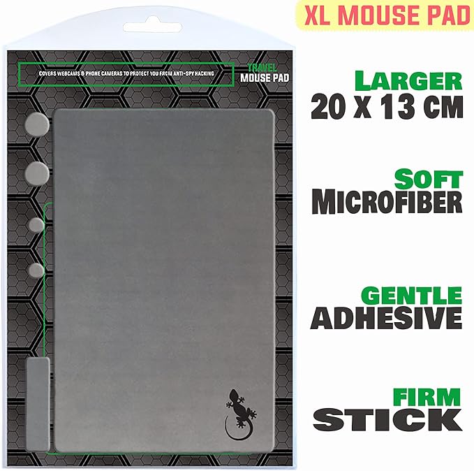 Travel Stick on Mouse Pad with Adhesive Bottom - Peel and Sticks to Any Surface - Portable (XL - Gray)