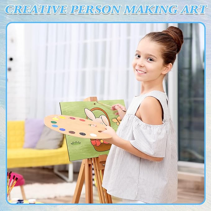 COCHIE 10 Pieces Large Cute Animals Unfinished Wood Crafts to Paint for Kids Adults, Bulk Predrilled Wooden Ornaments for Painting, Animal Paintable Wood Slices Craft Supplies with Ropes