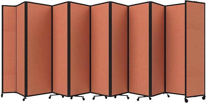 Versare Room Divider 360 Portable Wall Partition | Folding Panels | Large Freestanding Divider | Locking Wheels | Temporary Room Separator