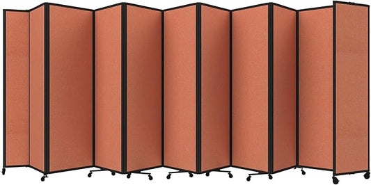 Versare Room Divider 360 Portable Wall Partition | Folding Panels | Large Freestanding Divider | Locking Wheels | Temporary Room Separator