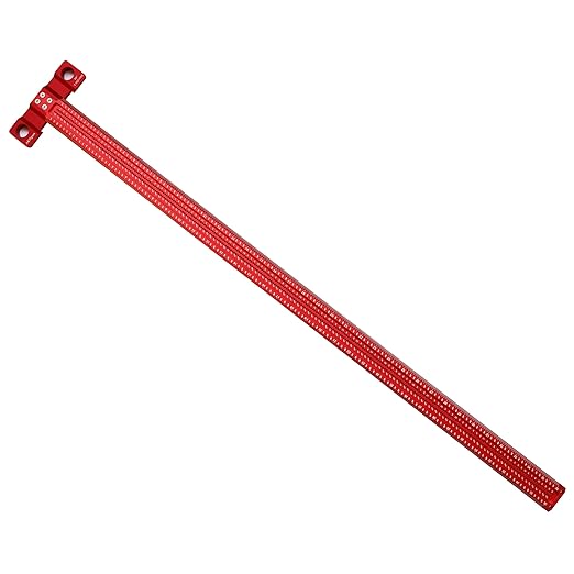 Woodworking Scriber t Square Ruler 36inch with Thoughtful Support Lips, t Square Woodworking Scriber, Aluminum Alloy Architect Ruler for Carpenter Work, Layout and Measuring Tools-Red…