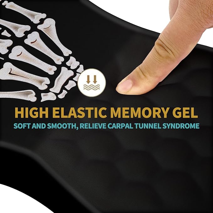 Hokafenle Ergonomic Mouse Pad Wrist Support with Massage Design, Wrist Rest Pain Relief Mousepad with Memory Foam&Non-Slip PU Base, Mouse Pads for Wireless Mouse & Desk (12x8 inch,Devil's Horn)