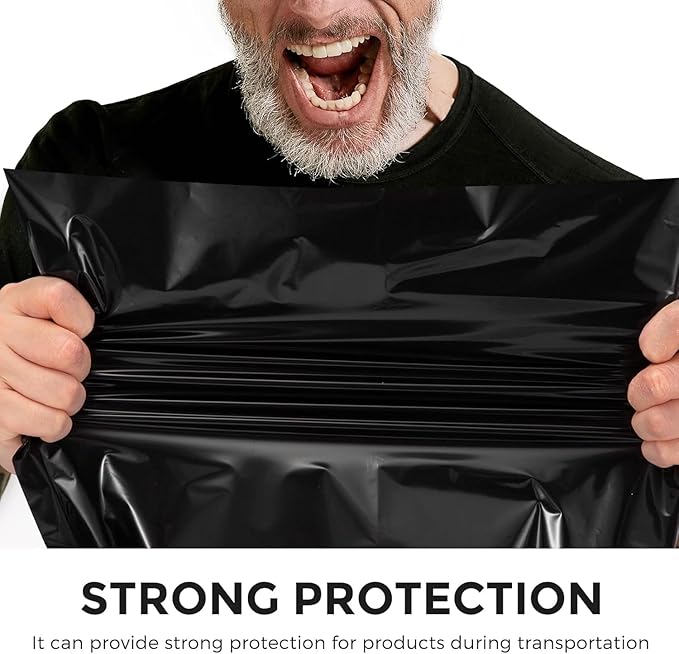 Metronic Poly Mailers 90000 Pack 12 x 15.5, Strong Adhesive Shipping Envelopes for Clothing, Waterproof Shipping Bags for Businesses, Flexible Mailers Poly Bags, Packages Bags Bulk, Black