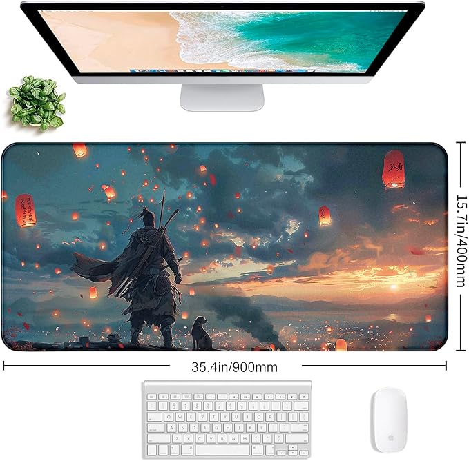 Fantasy Wuxia Extended Anime Mouse Pad, Large Gaming Mouse Pad XXL Laptop Mouse Keyboard Pad 35.4 x 15.7-Inch Office Desk Decoration